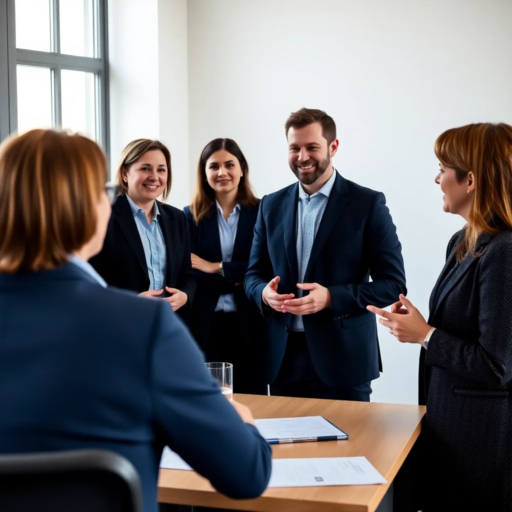 Diverse groep professionals in gesprek tijdens internationale zakelijke bijeenkomst