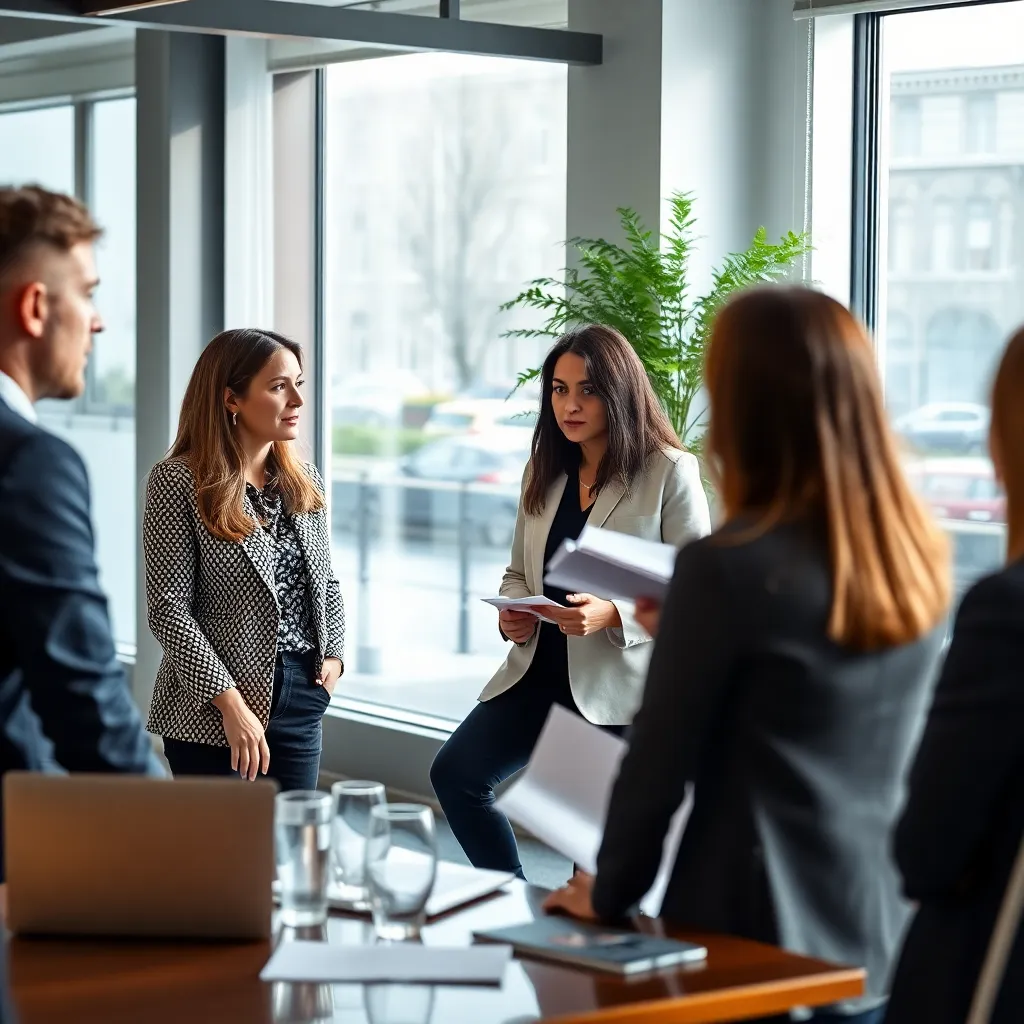 Nederlandse professionals bespreken een klantgerichte strategie in een moderne vergaderruimte