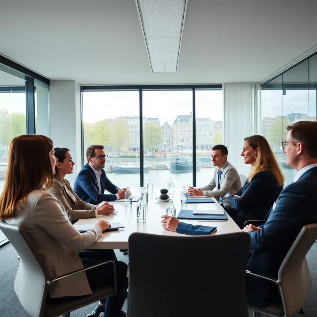 Interculturele zakelijke bijeenkomst in Amsterdam
